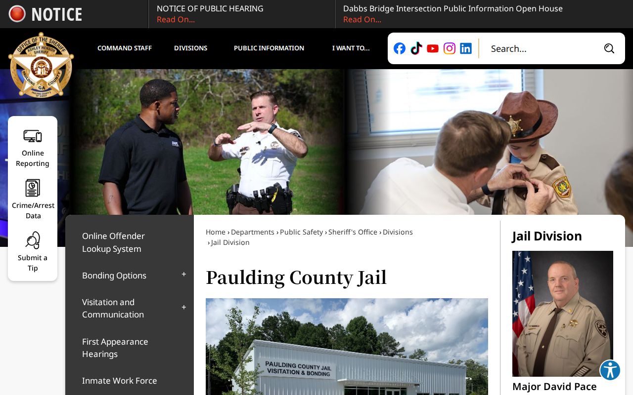 Paulding County Jail Division official page