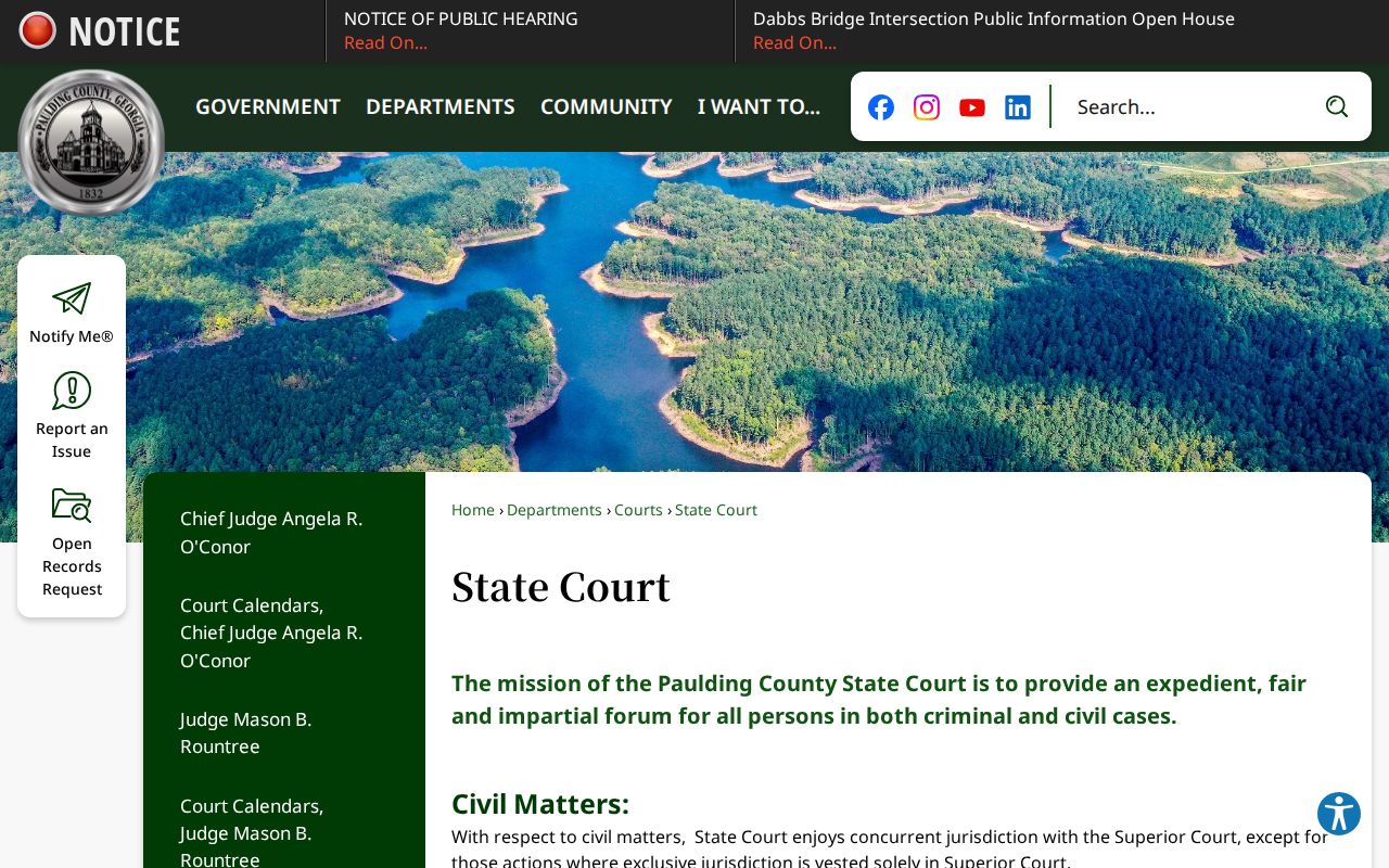Paulding County State Court information page