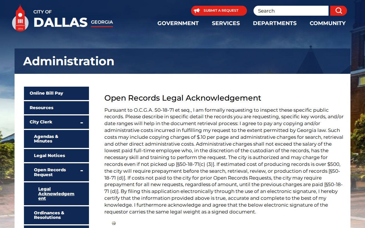 Dallas criminal records open records terms and costs