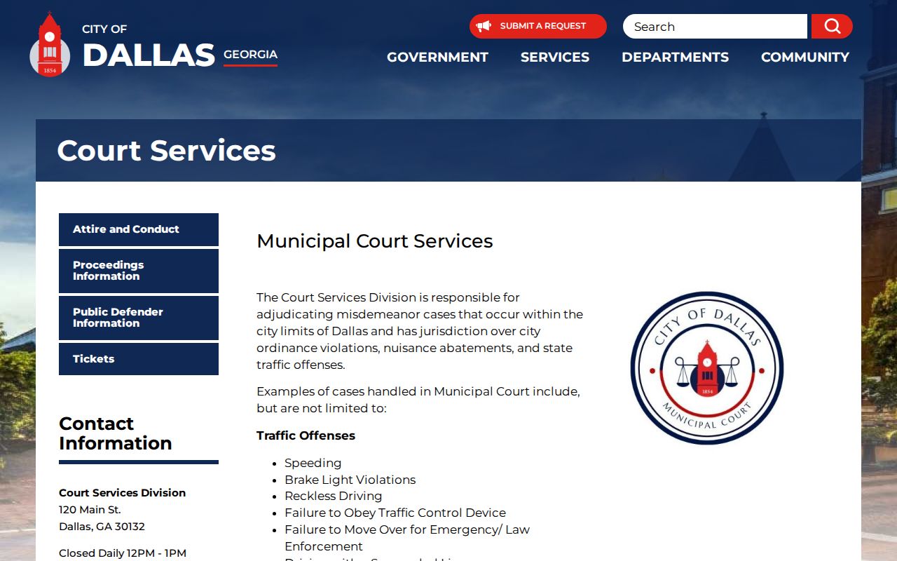 Dallas Municipal Court criminal record check information